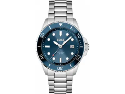 Hugo Boss Horloge Ace Zilver/Blauw 43mm – kavel bij XL Auctions