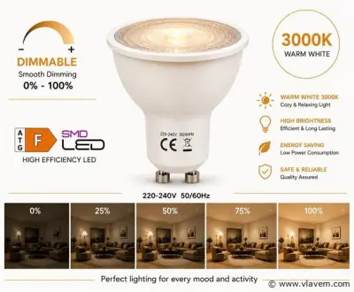 50 x LED Spot GU10 – 6W – Dimbaar – 3000K Warm Wit – IP20 – kavel bij Vlavem
