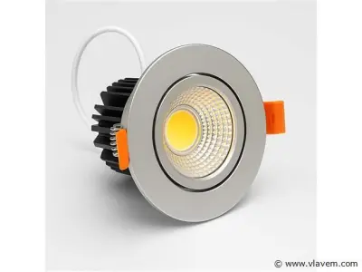 25 x LED Downlight – 7W – Draaibaar – 3000K Warm – Zilver – kavel bij Vlavem