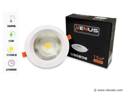 10 x LED Downlight – 15W – 3000K Warm Wit – IP20 – kavel bij Vlavem