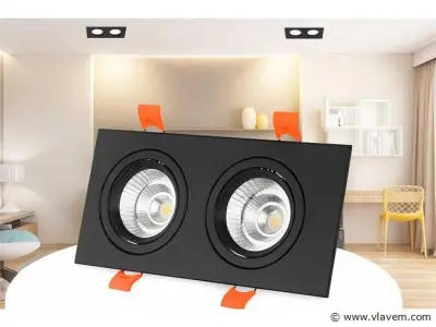 10 x Downlight Fitting – Draaibaar – GU10 – Zwart – IP20 – EP-2 – kavel bij Vlavem