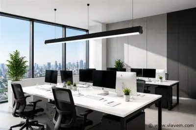 2 x LED Linear Hanglamp 40W – 3CCT Instelbaar - Zwart – AVENUE 3CCT – kavel bij Vlavem