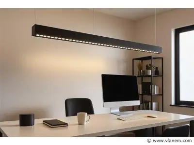 2 x LED Lineaire Hanglamp – 35W – 120cm – IP20 – Zwart – Inclusief Montageset – kavel bij Vlavem
