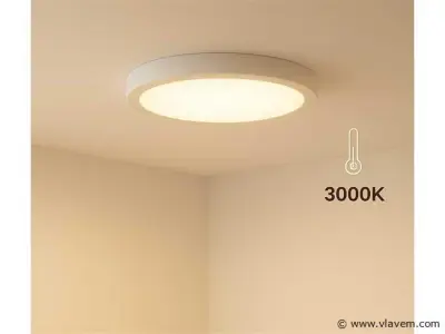 10 x LED Paneel – Rond Opbouw – 30W – 3000K Warm Wit – IP20 – kavel bij Vlavem