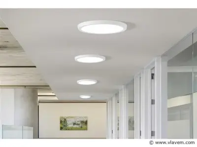 10 x LED Paneel – Rond Opbouw – 30W – 6500K Koud Wit – IP20 – kavel bij Vlavem