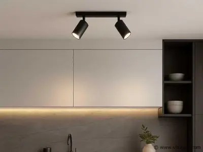 4 x GU10 Opbouwspot Armatuur – 2 Draaibare Spots – IP20 – Zwart – kavel bij Vlavem