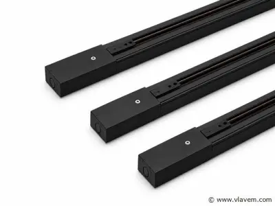 10 x Railverlichting Track – 1 Fase – 2 Meter – Zwart - LIGHTING TRACK – kavel bij Vlavem