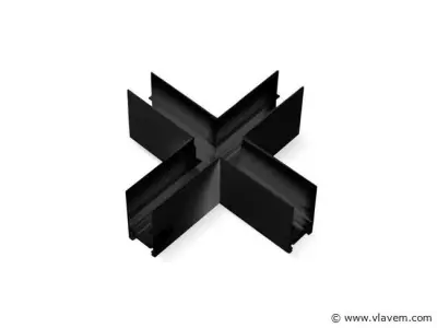 4 x X-Connector voor Opbouw Magnetische Rail – 48V – Horizontaal – kavel bij Vlavem
