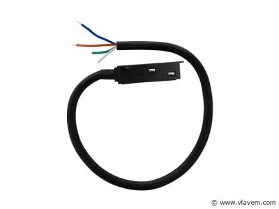 4 x Voedingsconnector met Kabel voor Magnetische Rail – 48V – Zwart – kavel bij Vlavem