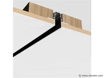 3 x Inbouw Magnetische Rail – 20mm – 48V – 3 Meter – Zwart – kavel bij Vlavem