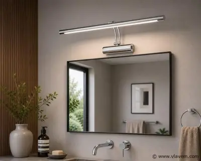2 x LED Spiegel / Schilderijlamp 8W – 4200K Neutraal Wit - Chroom – IP45 – ANKA-8 – kavel bij Vlavem