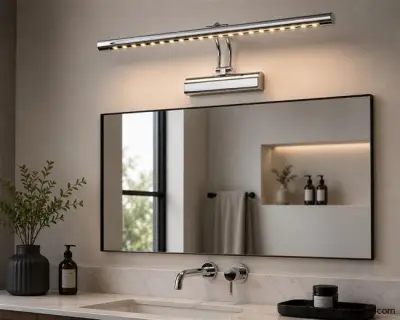 2 x LED Spiegel / Schilderijlamp 4W – 4200K Neutraal Wit - Chroom – IP45 – FLAMINGO-4 – kavel bij Vlavem