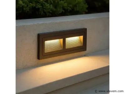 6 x LED Trapverlichting – 3W – 3000K Warm Wit – IP65 – Rechthoekig – LY06 – kavel bij Vlavem