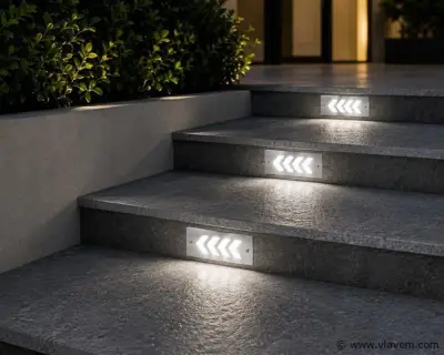 6 x LED Trapverlichting 3W - 6400K Koud Wit – IP54 – BERIL – kavel bij Vlavem