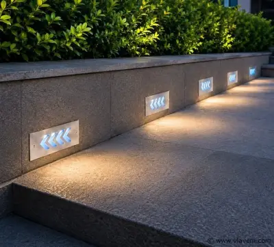 6 x LED Trapverlichting 3W - Blauw – IP54 – BERIL – kavel bij Vlavem