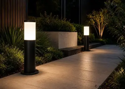 4 x Buitenlamp Tuinpaal – E27 – Zwart – IP44 – 300mm – KAVAK-3 – kavel bij Vlavem