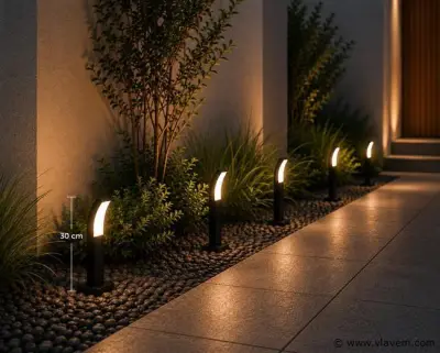 4 x LED Buiten Sokkel Lamp – 12W – 4200K Neutraal Wit - Zwart – IP65 – PRESTIGE-2 – kavel bij Vlavem