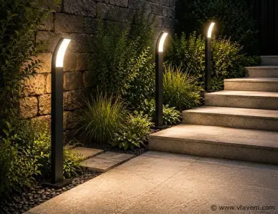 4 x LED Buiten Sokkel Lamp – 12W – 4200K Neutraal Wit - Zwart – IP65 – PRESTIGE-4 – kavel bij Vlavem