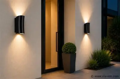 4 x Buiten Wandlamp Up & Down – GU10 – Zwart – IP44 – SAFARI – kavel bij Vlavem