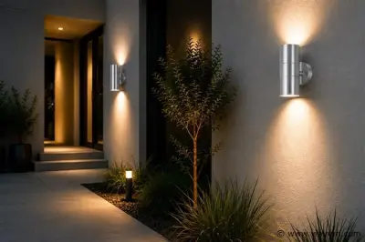 4 x Buiten Wandlamp Up & Down – 2xGU10 – Mat Chroom – IP44 – MANOLYA-2 – kavel bij Vlavem