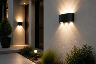 6 x LED Buiten Wandlamp – 6W – 4200K Neutraal Wit - Zwart – IP65 – PROTON-6 – kavel bij Vlavem