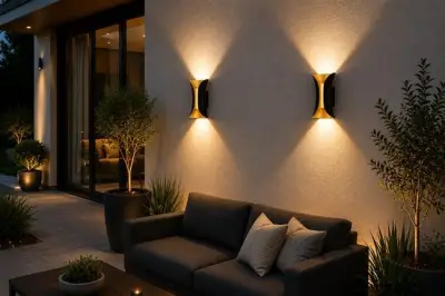 4 x LED Buiten Wandlamp – 10W – 4200K Neutraal Wit - Zwart/Goud – IP65 – MARVEL-10 – kavel bij Vlavem
