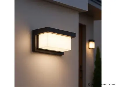 4 x LED Wandlamp – 12W – 3500K Neutraal Wit – IP54 – Zwart – SAW-02 – kavel bij Vlavem
