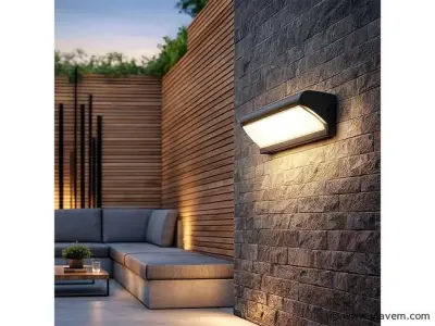 4 x LED Wandlamp – 12W – 3500K Neutraal Wit – IP54 – Zwart – SAW-05 – kavel bij Vlavem