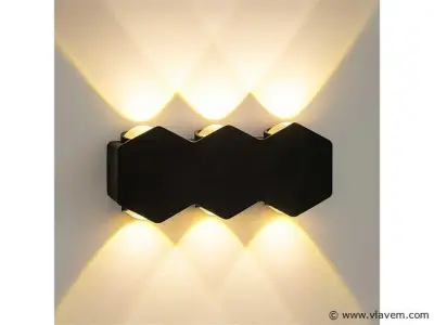 4 x Bidirectionele LED Wandlamp – 6W – 3500K Warm Wit – IP54 – SW-51-3 – kavel bij Vlavem