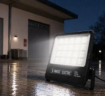 4 x LED Floodlight 300W – 6400K Koud Wit - Zwart – IP65 – BORNEO-300 – kavel bij Vlavem