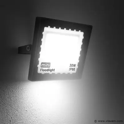 6 x LED Schijnwerper MINI 30W – 6500K Koud Wit – IP65 – MINIONS-30 – kavel bij Vlavem