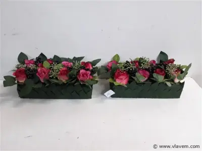 2 x Bloemstuk op blok – kavel bij Vlavem