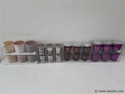 8 x T-lichtglaasjes 3 stuks 4 assorti – kavel bij Vlavem