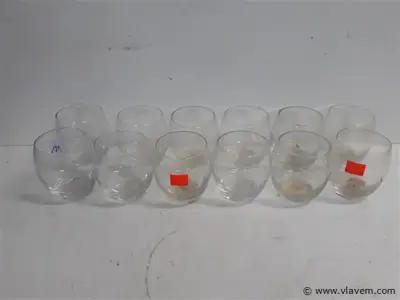 12 x T-lichtglas transparant 10 cm – kavel bij Vlavem