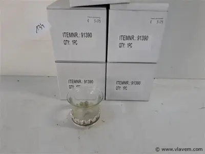 5 x T-lichthouder glas op metalen voet 6 cm – kavel bij Vlavem