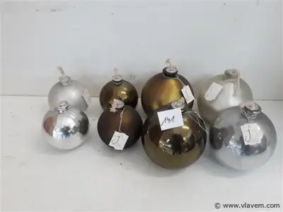 8 x Olie lampje rond + 4 navulling – kavel bij Vlavem