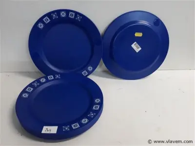 9 x PVC bord herbruikbaar 25,5 cm – kavel bij Vlavem