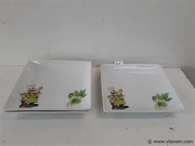 3 x Salade serveerbord vierkant – kavel bij Vlavem