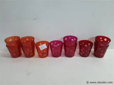 11 x T-licht glaasje mix kleuren – kavel bij Vlavem