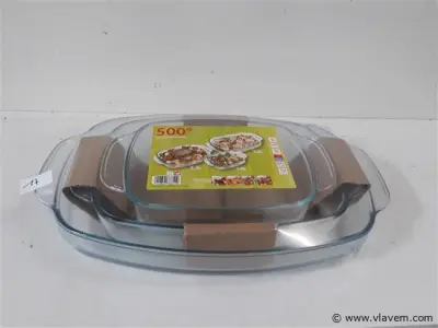 1 x Ovenschotel glas ovaal 3 stuks – kavel bij Vlavem