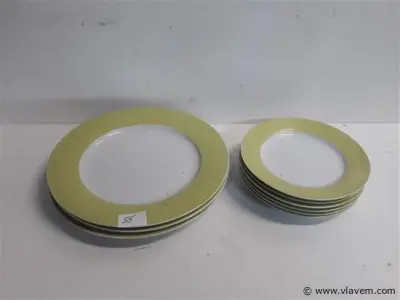 6 x Ontbijtbord + 3 x platte borden – kavel bij Vlavem