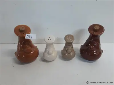 1 x Zout peper azijn olie setje – kavel bij Vlavem