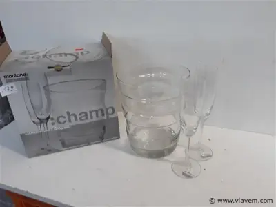 1 x Champagneset emmer + 2 glazen – kavel bij Vlavem