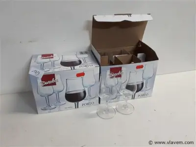 2 x Porto glazen 6 stuks 13 cl – kavel bij Vlavem