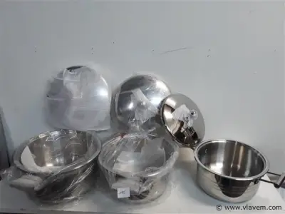3 x Kookpotten inox 18/8 22-24-26 cm – kavel bij Vlavem