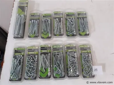 12 x Houtschroeven in blister mix – kavel bij Vlavem