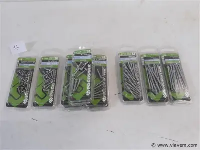 10 x Schroeven INOX in blisterverpakking mix – kavel bij Vlavem