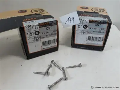 2 x Houtschroeven inox 4x30mm 200 stuks – kavel bij Vlavem