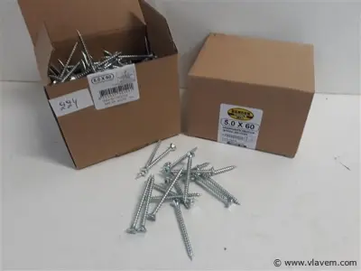 2 x Spaanplaatvijzen 5 x 60 200 stuks kruiskop PZ 2 – kavel bij Vlavem