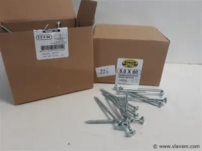 2 x Spaanplaatvijzen 5 x 80 200 stuks kruiskop PZ 2 – kavel bij Vlavem